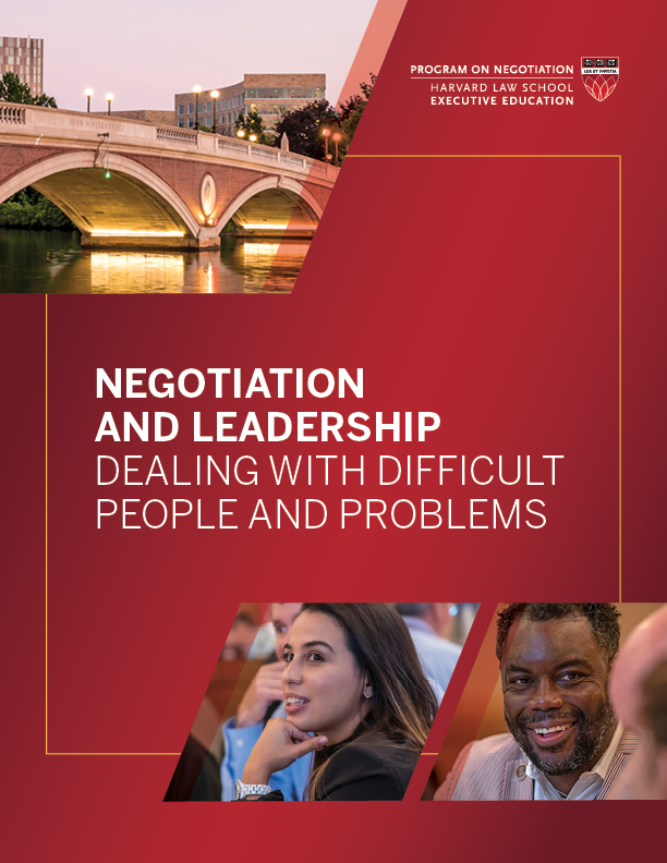 Negotiation and Leadership Fall 2025 programs cover