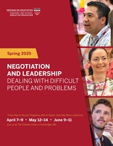 Negotiation and Leadership Spring 2025 programs cover