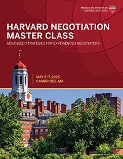 Harvard Negotiation Master Class