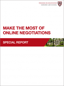 Free Reports PON Program on Negotiation at Harvard Law School