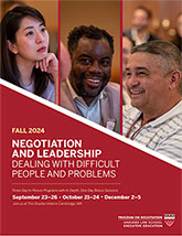 Negotiation and Leadership Fall 2024 programs cover